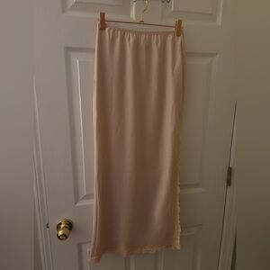 Wild Fable Pastel Pink Maxi Skirt with Lace Trim